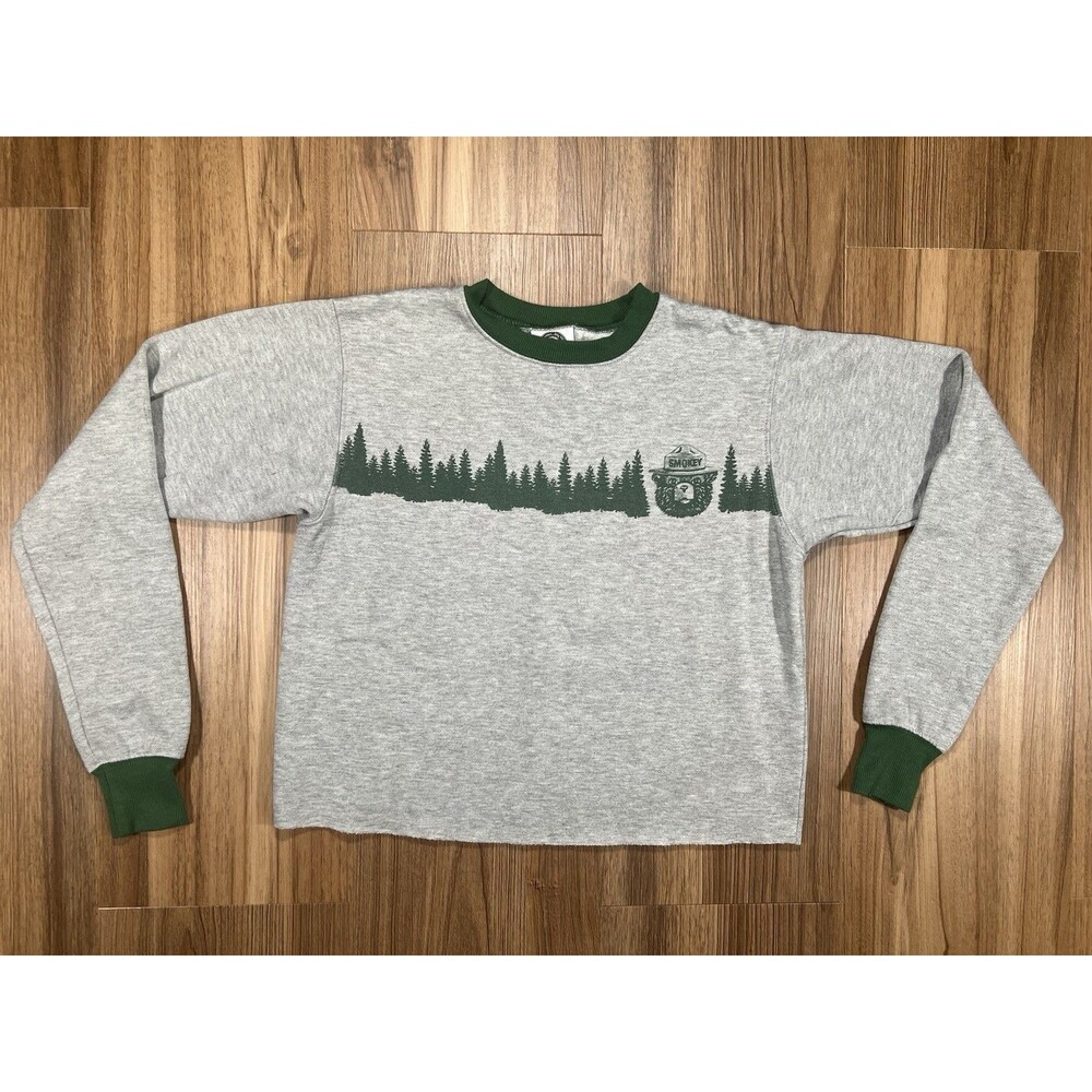 Smokey The Bear Grey Cut Off Crewneck Sweatshirt Size XS
